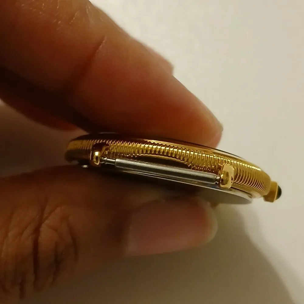 Vintage 90s Okaya City Nagano Japan Watch Shiojiri V701 Gold Tone Novelty 33mm